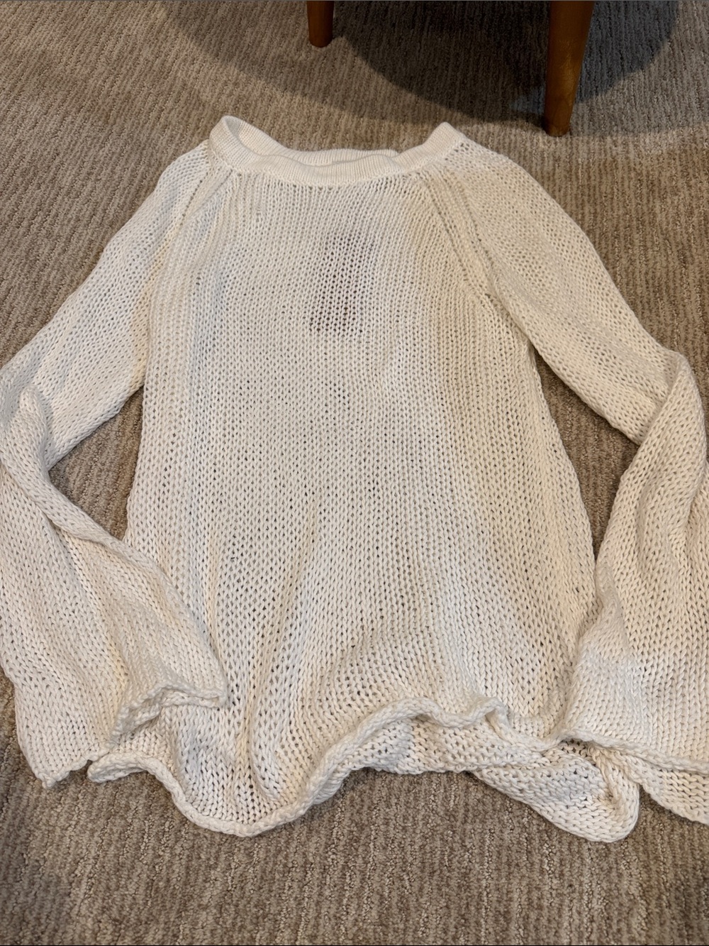 ONE MILE Open-Knit Crewneck Sweater